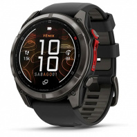 fenix 8 - 51 мм, MicroLED, Sapphire, DLC, угольно-серый, черный силиконовый ремешок